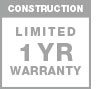 limited 1 year construction warranty