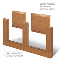 wood garage door construction graphic